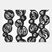 Abstract zwart-wit patroon inpakpapier vel (Voorkant 3)