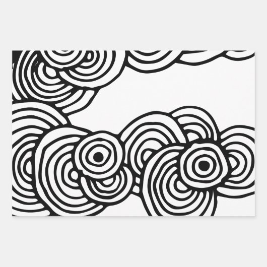 Abstract zwart-wit patroon inpakpapier vel (Voorkant 2)