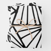 Abstract zwart-wit patroon inpakpapier vel (In situ)