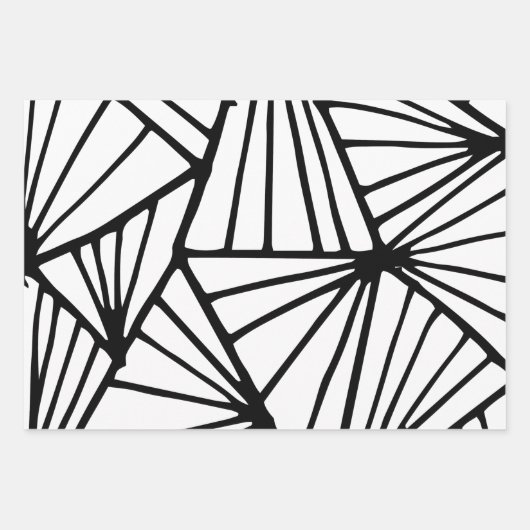 Abstract zwart-wit patroon inpakpapier vel (Voorkant)