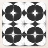 Abstract zwart-wit patroon kartonnen onderzetters (Voorkant)