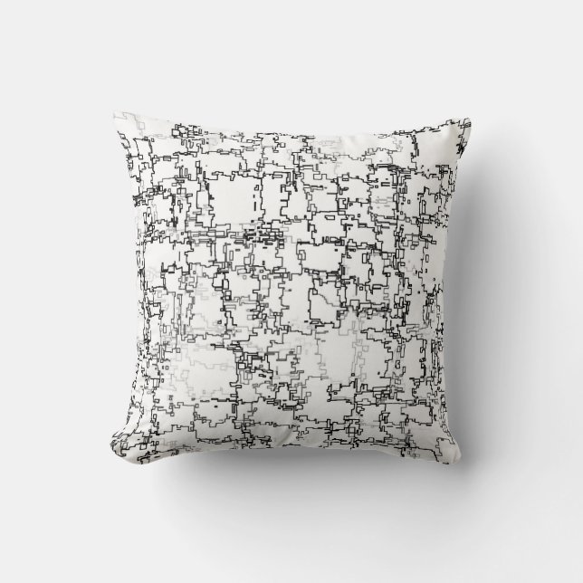 Abstract zwart-wit patroon kussen (Voorkant)