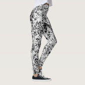 Abstract zwart-wit patroon leggings (Rechts)