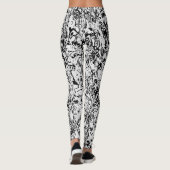 Abstract zwart-wit patroon leggings (Achterkant)