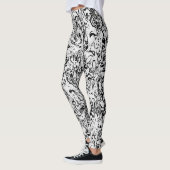 Abstract zwart-wit patroon leggings (Links)