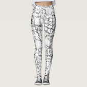 Abstract zwart-wit patroon leggings (Voorkant)