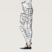 Abstract zwart-wit patroon leggings (Links)