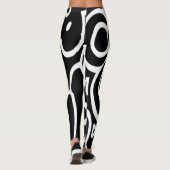 Abstract zwart-wit patroon leggings (Achterkant)