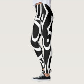 Abstract zwart-wit patroon leggings (Links)
