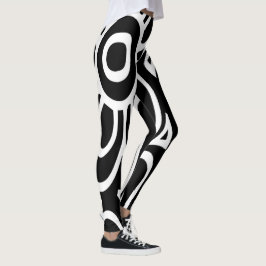 Abstract zwart-wit patroon leggings