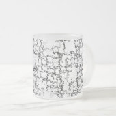 Abstract zwart-wit patroon matglas koffiemok (Voorkant rechts)