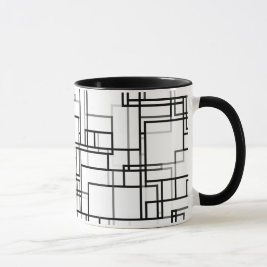 Abstract zwart-wit patroon mok (Rechts)