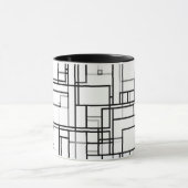 Abstract zwart-wit patroon mok (Midden)