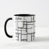 Abstract zwart-wit patroon mok (Links)