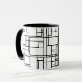Abstract zwart-wit patroon mok (Voorkant links)