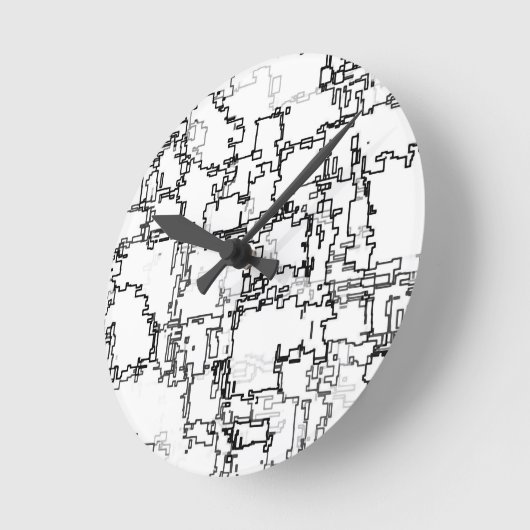 Abstract zwart-wit patroon ronde klok (Hoek)