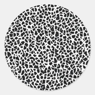 Abstract zwart-wit patroon ronde sticker
