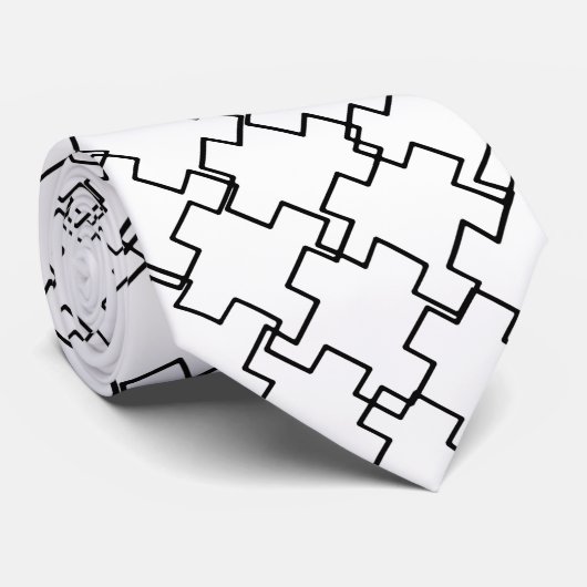 Abstract zwart-wit patroon stropdas (Opgerold)