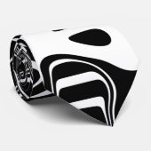 Abstract zwart-wit patroon stropdas (Opgerold)