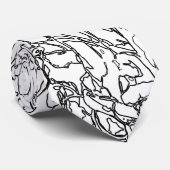 Abstract zwart-wit patroon stropdas (Opgerold)