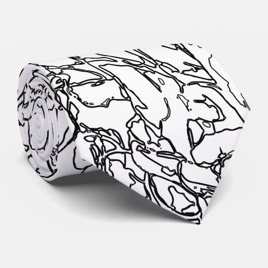 Abstract zwart-wit patroon stropdas (Opgerold)