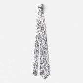 Abstract zwart-wit patroon stropdas (Achterkant)