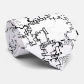 Abstract zwart-wit patroon stropdas (Opgerold)
