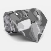 Abstract zwart-wit patroon stropdas (Opgerold)