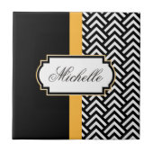 Abstract zwart-wit patroon tegeltje (Voorkant)