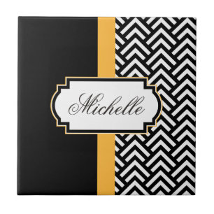 Abstract zwart-wit patroon tegeltje