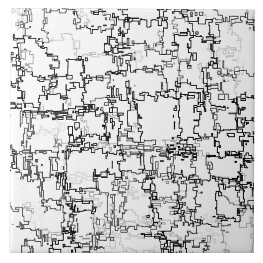 Abstract zwart-wit patroon tegeltje (Voorkant)