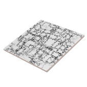 Abstract zwart-wit patroon tegeltje (Zijkant)