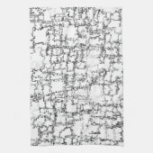 Abstract zwart-wit patroon theedoek (Verticaal)