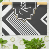 Abstract zwart-wit patroon theedoek (Gevouwen)