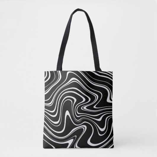 Abstract zwart-wit patroon tote bag (Voorkant)