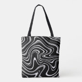 Abstract zwart-wit patroon tote bag (Achterkant)