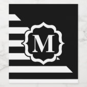 Abstract zwart-wit patroon wijn etiket (Enkel label)