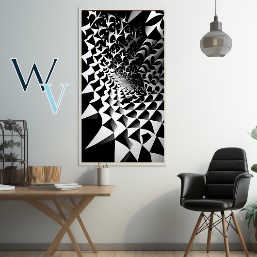 Abstract zwart-wit poster