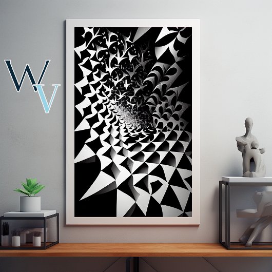 Abstract zwart-wit poster
