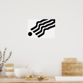 Abstract zwart wit Poster (Keuken)