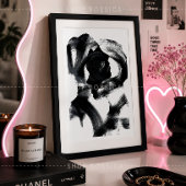 Abstract zwart-wit poster vrouwen silhouet