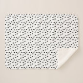 Abstract zwart-wit Regen druppels patroon Sherpa Deken (Voorkant (horizontaal))