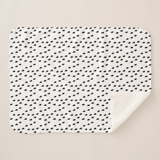 Abstract zwart-wit Regen druppels patroon Sherpa Deken (Voorkant (horizontaal))
