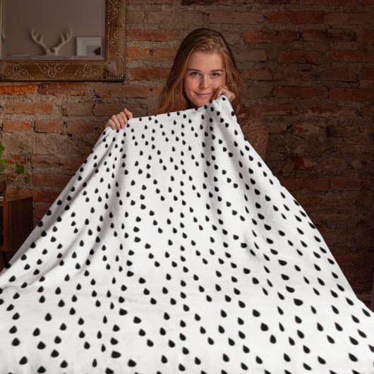 Abstract zwart-wit Regen druppels patroon Sherpa Deken