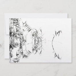 Abstract zwart-wit rietwerk weerspiegelt in water bedankkaart
