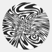abstract zwart-wit ronde sticker (Voorkant)