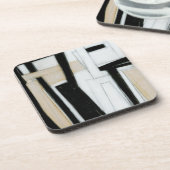 Abstract zwart-wit schilderen bier onderzetter (Linkerzijde)