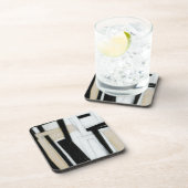 Abstract zwart-wit schilderen bier onderzetter (Rechterzijde)