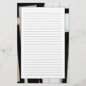 Abstract zwart-wit schilderen briefpapier (Voorkant)