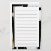 Abstract zwart-wit schilderen briefpapier (Voorkant / Achterkant)